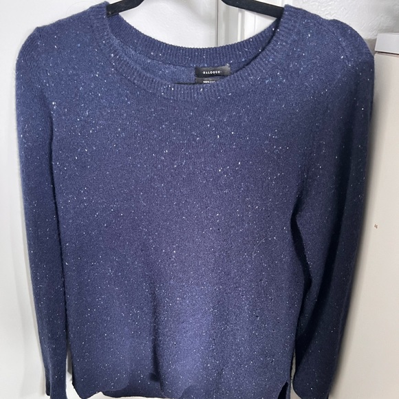 Halogen blue speckled cashmere sweater - Picture 1 of 4